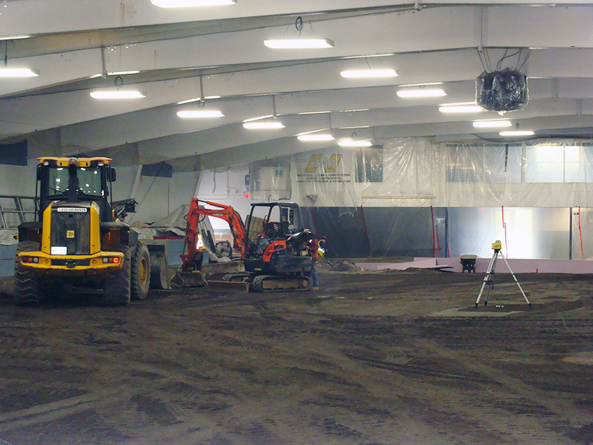 rink floor under construction